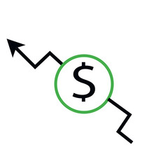 dollar symbol with arrow