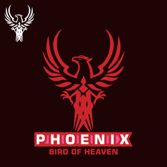 red phoenix logo, silhouette of abstrack eagle vector illustrations