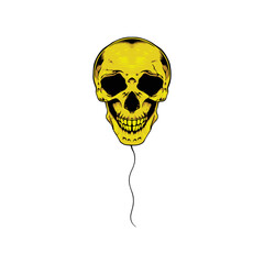 balloon skull illustration t shirt design and sticker