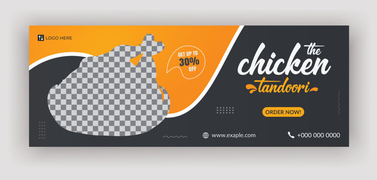 Restaurant's social media timeline cover, Special delicious food promotional, discount offer ad, or web banner design template	