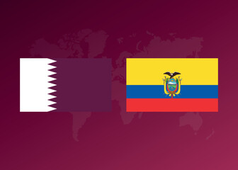 Football match poster between Qatar and Ecuador