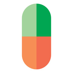 Cartoon Medical Drug Capsule Illustration.