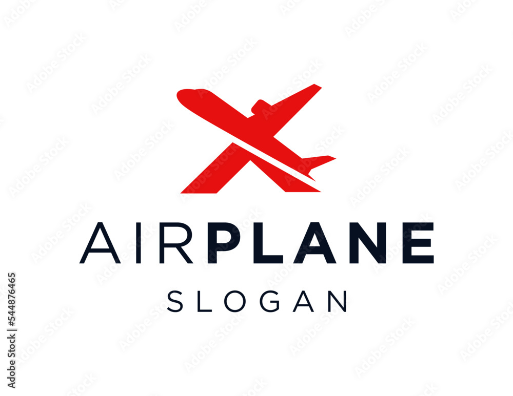 Poster logo about airplane on a white background. created using the coreldraw application.