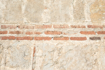 Light Old Brickwork Texture. Ancient Brick Wall.