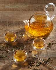 herbal tea in a glass container