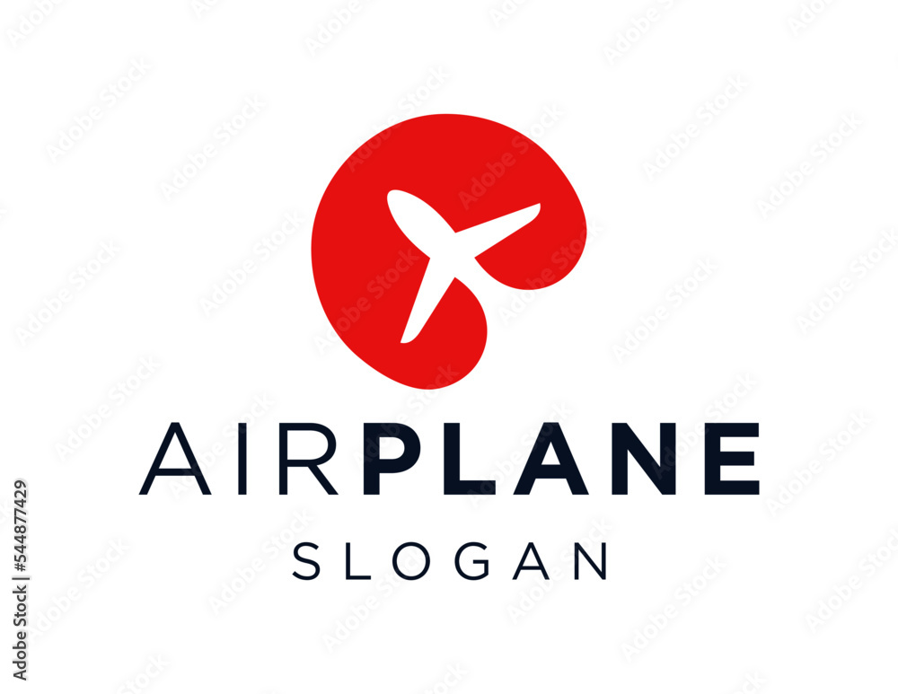 Poster logo about airplane on a white background. created using the coreldraw application.