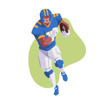 vector drawing illustration of an american football player