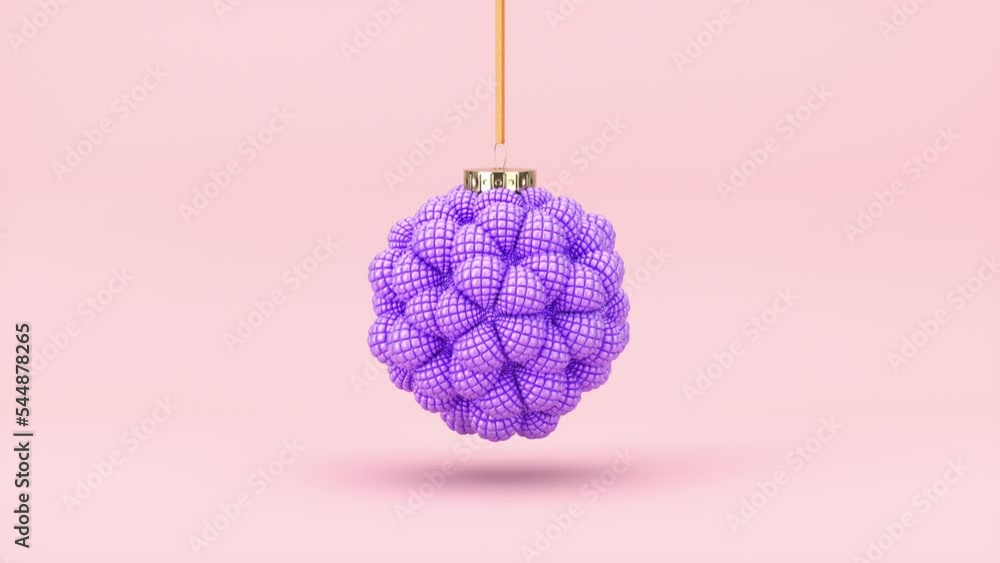 Aufkleber abstract 3d art with winter christmas balls ornaments design. seamless loop animation.