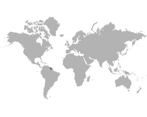 スリナムの地図