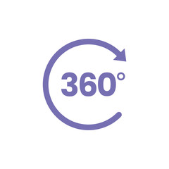 simple 360 ​​degree icon on white background