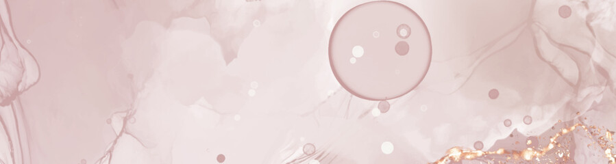 Obraz premium Vector Alcohol ink shape in tender coral and gold.