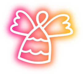 Collection of Christmas doodles neon