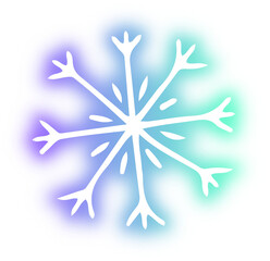 Collection of Christmas doodles neon