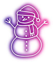 Collection of Christmas doodles neon