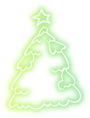 Collection of Christmas doodles neon