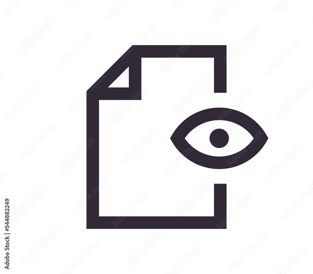 Poster document symbol and paper icon simple outline linear.