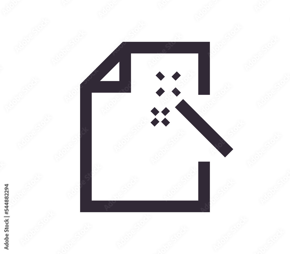 Poster document symbol and paper icon simple outline linear.