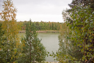 Nice autumn landscape with lake