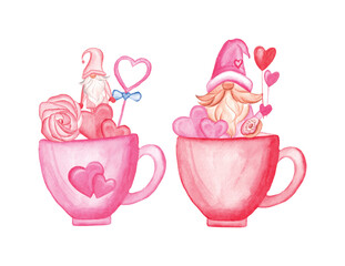 Watercolor valentine coffee cup clipart, Valentine’s Day coffee lover sublimation