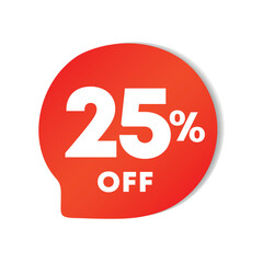 25% off. Discount price icon. Sales for retail, store. Special offer vector