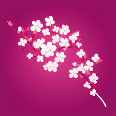 Illustration of cherry blossom petals, Generative AI