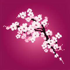 Illustration of cherry blossom petals, Generative AI