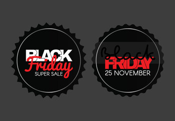 Fototapeta na wymiar Black Friday sale. Stickers set. Vector illustration.