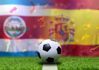Fototapeta premium Football Cup competition between the national Costa Rica and national Span.