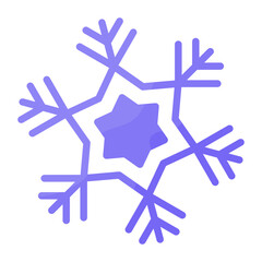 Snowflake inside Star Concept, frosty weather sign vector color icon design, Winter Season Element symbol, Snowboarding Equipment Sign, extreme sports stock illustration