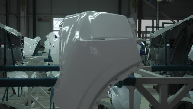 Car body parts in production