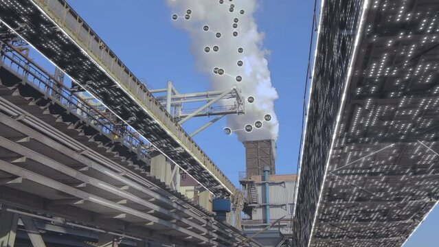 Smoke from the chimney of a large factory. Visualization of environmental pollution. The concept of harmful emissions from the factory chimney