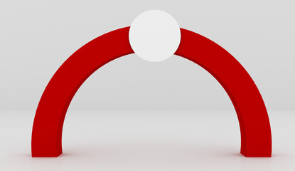 Exhibition stand Gate entrance 3D illustration with for mock up event display, arch design. 3d rendering.