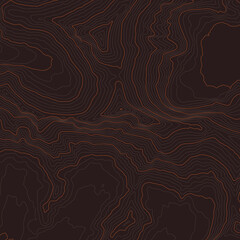 Vector brown background with black textured topographical contour of mountain Lhoce. Altitude: 8 516 m.