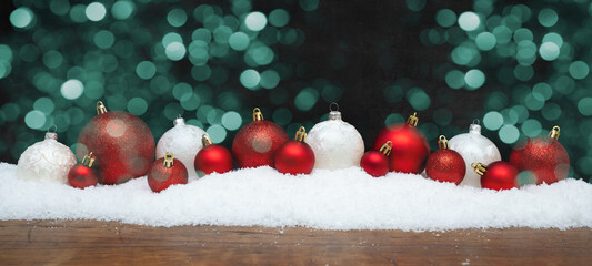 Festive christmas ornaments advent celebration holiday background banner greeting card -  White and...