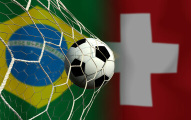 Football Cup competition between the national Brazil  and national Switzerland.