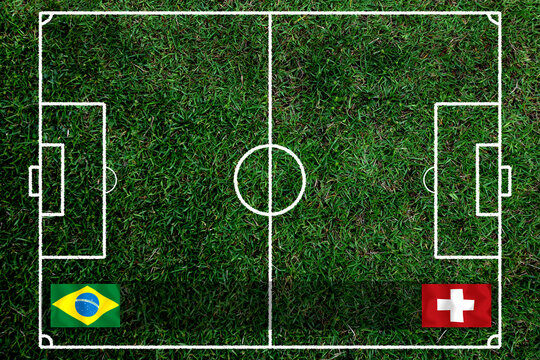 Football Cup competition between the national Brazil  and national Switzerland.