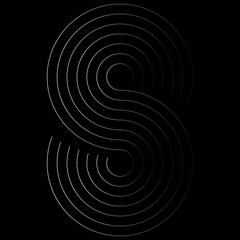 letter s number 8 infinity lines logo vector
