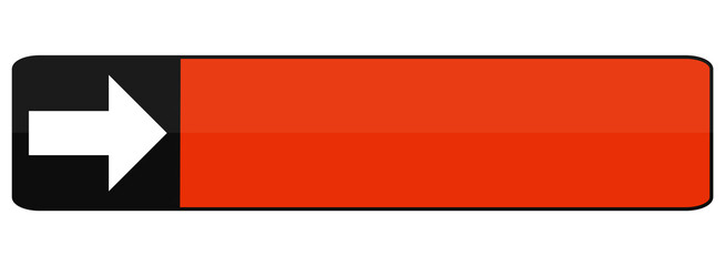 Roter Button mit Pfeil Symbol und Textfreiraum