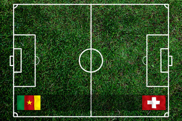 Football Cup competition between the national Cameroon and national Switzerland.