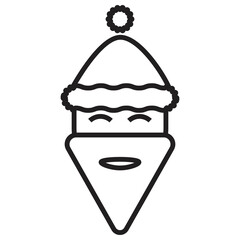 Santa claus head icon,  sticker,  symbol,  logo,  element,   christmas vector illustration