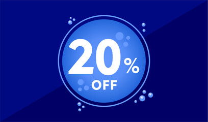 20% off, Twenty percent off blue
