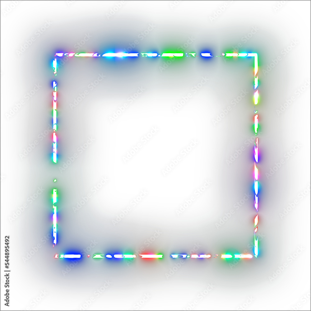 Poster neon light lines on png transparent background with reflection on the floor. neon frame for your des