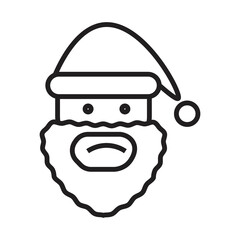 Santa claus head icon,  sticker,  symbol,  logo,  element,   christmas vector illustration