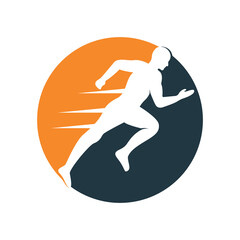 Fototapeta na wymiar Running and Marathon Logo Vector Design. Running man vector symbol.