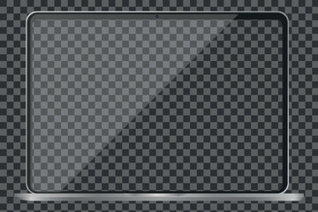 Laptop modern frameless with blank screen isolated on transparent background - super high detailed photorealistic