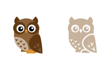Papier Peint photo Lavable Dessins animés de hibou Cheerful owl (vector, logo, illustration)