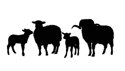 Sheep icon vector illustration. Sheep silhouette. Mammal element illustration in simple flat style isolated on white background. vector symbol design from farm collection