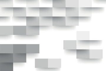 Abstract 3d white geometric background with shadow