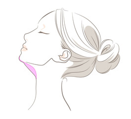 顎・顔から首のラインの変化・比較を表すビフォーアフターイメージ