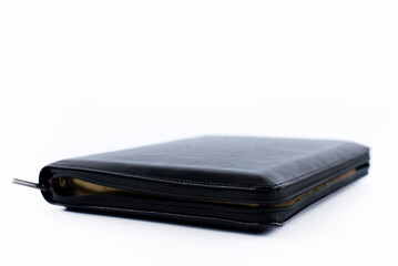 Bible book on the table. On a white background.